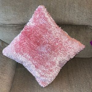 Nicole Miller Pink Shag Pillow